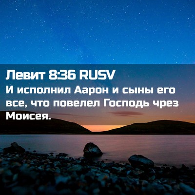 Picture 02 - Левит 8:36 RUSV - И исполнил Аарон и сыны его - Bible Verse Picture