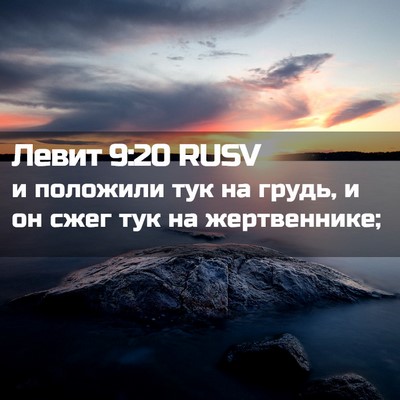Picture 02 - Левит 9:20 RUSV - и положили тук на грудь, и - Bible Verse Picture