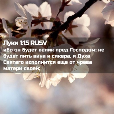 Picture 02 - Луки 1:15 RUSV - ибо он будет велик пред - Bible Verse Picture