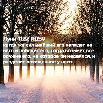 Picture 02 - Луки 11:22 RUSV - когда же сильнейший его - Bible Verse Picture