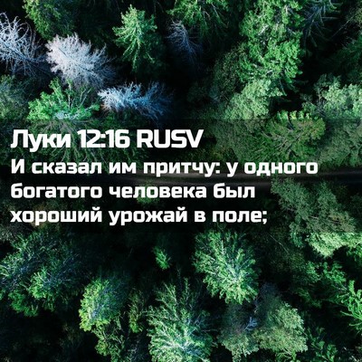 Picture 02 - Луки 12:16 RUSV - И сказал им притчу: у - Bible Verse Picture
