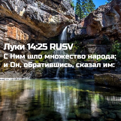 Picture 02 - Луки 14:25 RUSV - С Ним шло множество народа; - Bible Verse Picture