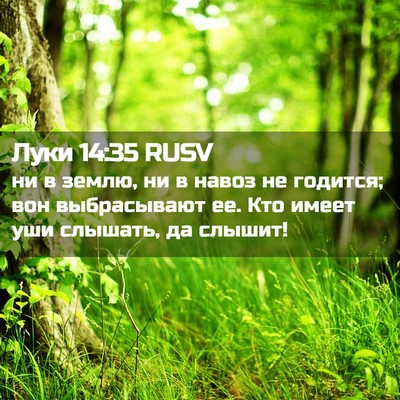 Picture 02 - Луки 14:35 RUSV - ни в землю, ни в навоз не - Bible Verse Picture
