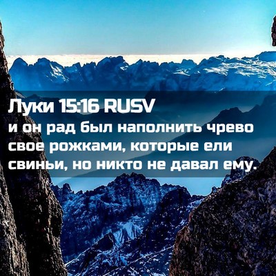 Picture 02 - Луки 15:16 RUSV - и он рад был наполнить - Bible Verse Picture