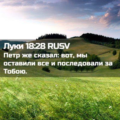 Picture 02 - Луки 18:28 RUSV - Петр же сказал: вот, мы - Bible Verse Picture