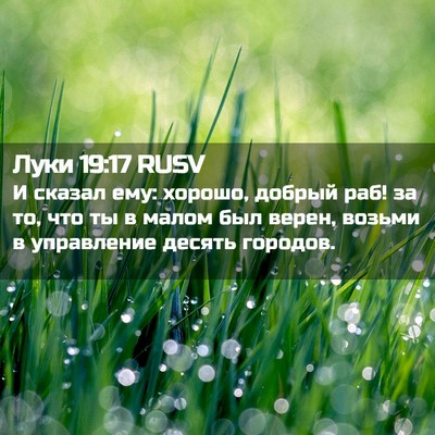 Picture 02 - Луки 19:17 RUSV - И сказал ему: хорошо, - Bible Verse Picture