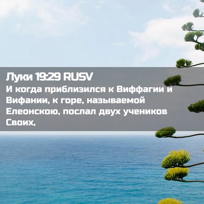 Picture 02 - Луки 19:29 RUSV - И когда приблизился к - Bible Verse Picture