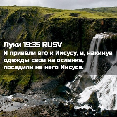 Picture 02 - Луки 19:35 RUSV - И привели его к Иисусу, и, - Bible Verse Picture