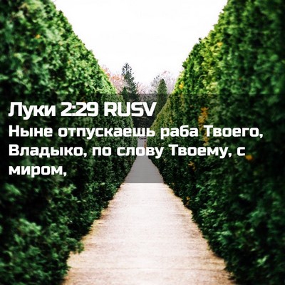 Picture 02 - Луки 2:29 RUSV - Ныне отпускаешь раба - Bible Verse Picture