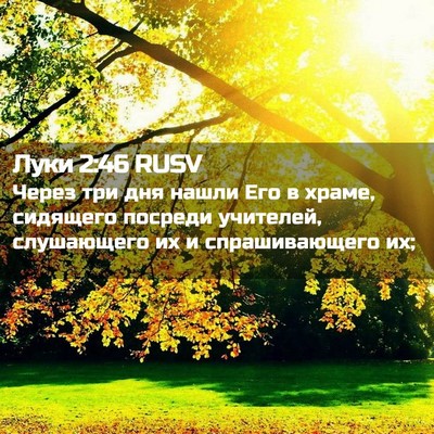 Picture 02 - Луки 2:46 RUSV - Через три дня нашли Его в - Bible Verse Picture