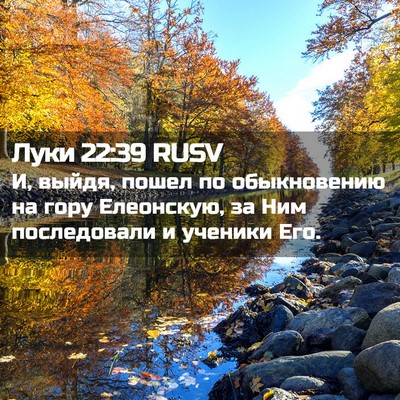 Picture 02 - Луки 22:39 RUSV - И, выйдя, пошел по - Bible Verse Picture