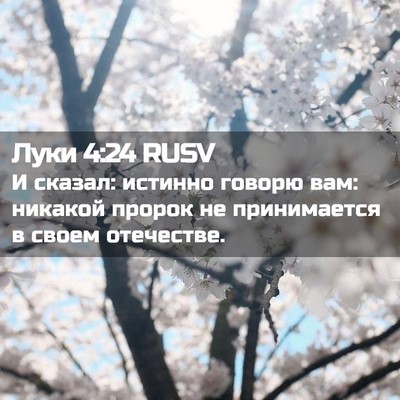 Picture 02 - Луки 4:24 RUSV - И сказал: истинно говорю - Bible Verse Picture