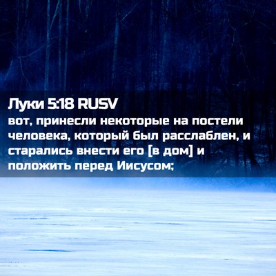Picture 02 - Луки 5:18 RUSV - вот, принесли некоторые на - Bible Verse Picture
