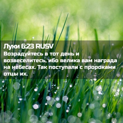 Picture 02 - Луки 6:23 RUSV - Возрадуйтесь в тот день и - Bible Verse Picture