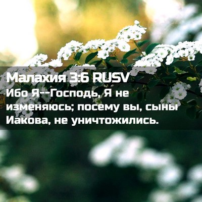 Picture 02 - Малахия 3:6 RUSV - Ибо Я--Господь, Я не - Bible Verse Picture