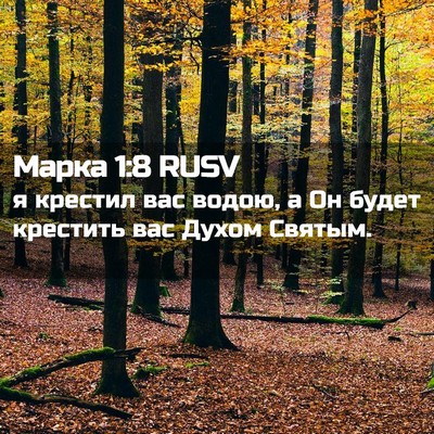Picture 02 - Марка 1:8 RUSV - я крестил вас водою, а Он - Bible Verse Picture