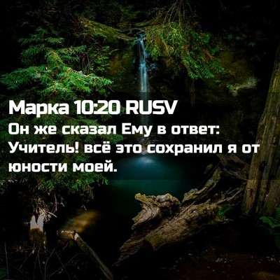 Picture 02 - Марка 10:20 RUSV - Он же сказал Ему в ответ: - Bible Verse Picture