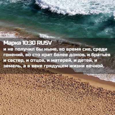 Picture 02 - Марка 10:30 RUSV - и не получил бы ныне, во - Bible Verse Picture