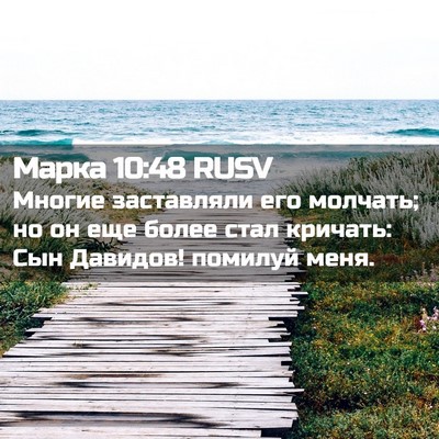 Picture 02 - Марка 10:48 RUSV - Многие заставляли его - Bible Verse Picture