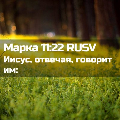 Picture 02 - Марка 11:22 RUSV - Иисус, отвечая, говорит - Bible Verse Picture