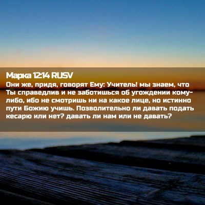 Picture 02 - Марка 12:14 RUSV - Они же, придя, говорят Ему: - Bible Verse Picture
