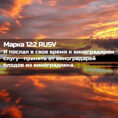 Picture 02 - Марка 12:2 RUSV - И послал в свое время к - Bible Verse Picture
