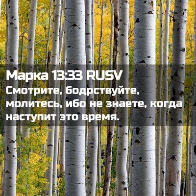 Picture 02 - Марка 13:33 RUSV - Смотрите, бодрствуйте, - Bible Verse Picture