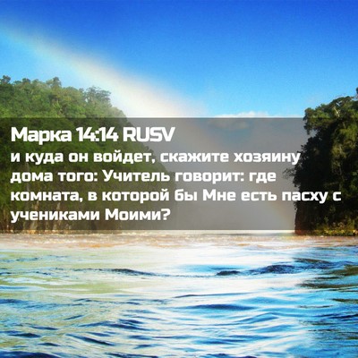 Picture 02 - Марка 14:14 RUSV - и куда он войдет, скажите - Bible Verse Picture