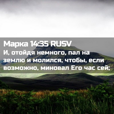 Picture 02 - Марка 14:35 RUSV - И, отойдя немного, пал на - Bible Verse Picture