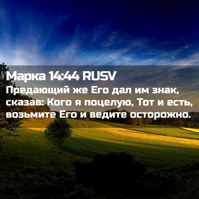 Picture 02 - Марка 14:44 RUSV - Предающий же Его дал им - Bible Verse Picture
