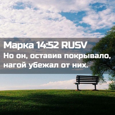 Picture 02 - Марка 14:52 RUSV - Но он, оставив покрывало, - Bible Verse Picture