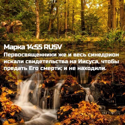 Picture 02 - Марка 14:55 RUSV - Первосвященники же и весь - Bible Verse Picture