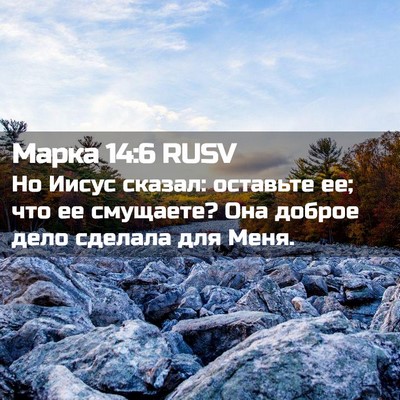 Picture 02 - Марка 14:6 RUSV - Но Иисус сказал: оставьте - Bible Verse Picture