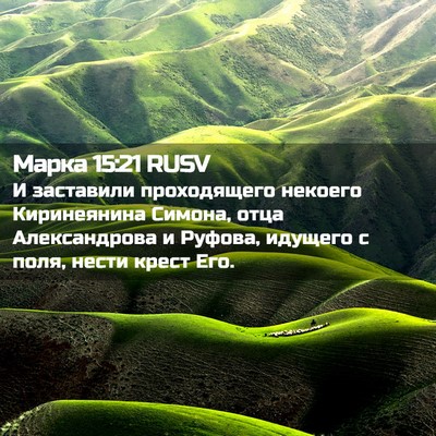 Picture 02 - Марка 15:21 RUSV - И заставили проходящего - Bible Verse Picture