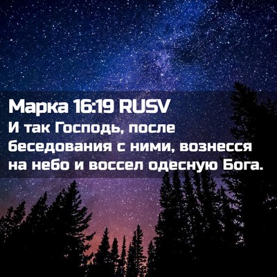 Picture 02 - Марка 16:19 RUSV - И так Господь, после - Bible Verse Picture