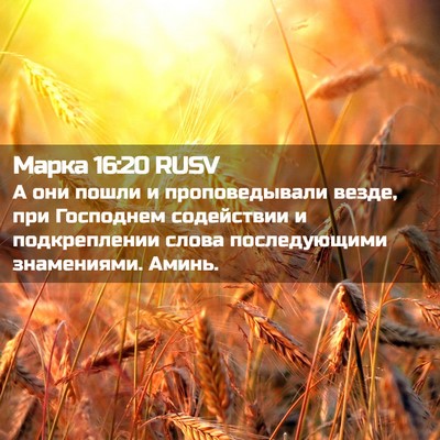 Picture 02 - Марка 16:20 RUSV - А они пошли и - Bible Verse Picture