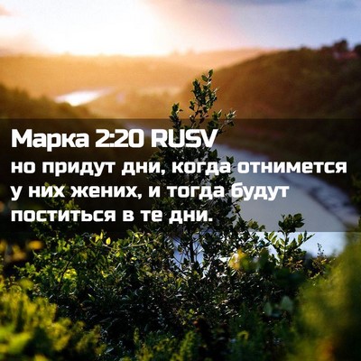 Picture 02 - Марка 2:20 RUSV - но придут дни, когда - Bible Verse Picture