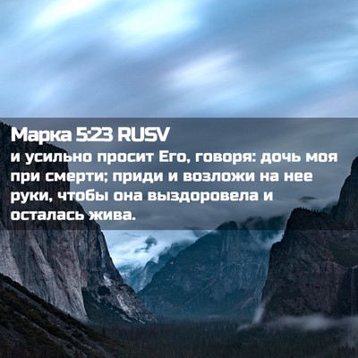 Picture 02 - Марка 5:23 RUSV - и усильно просит Его, - Bible Verse Picture