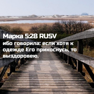 Picture 02 - Марка 5:28 RUSV - ибо говорила: если хотя к - Bible Verse Picture
