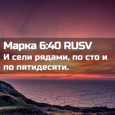 Picture 02 - Марка 6:40 RUSV - И сели рядами, по сто и по - Bible Verse Picture