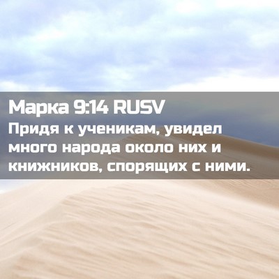 Picture 02 - Марка 9:14 RUSV - Придя к ученикам, увидел - Bible Verse Picture