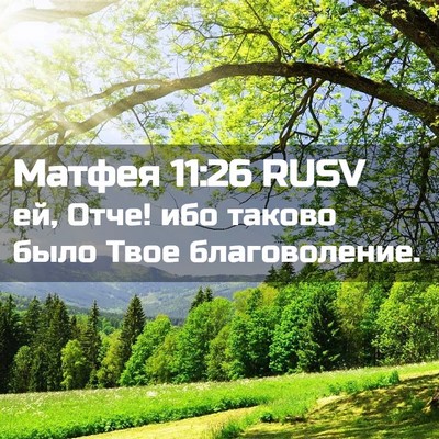 Picture 02 - Матфея 11:26 RUSV - ей, Отче! ибо таково было - Bible Verse Picture