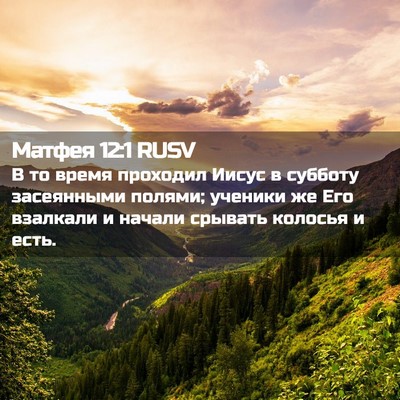 Picture 02 - Матфея 12:1 RUSV - В то время проходил Иисус в - Bible Verse Picture