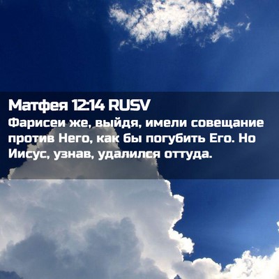 Picture 02 - Матфея 12:14 RUSV - Фарисеи же, выйдя, имели - Bible Verse Picture