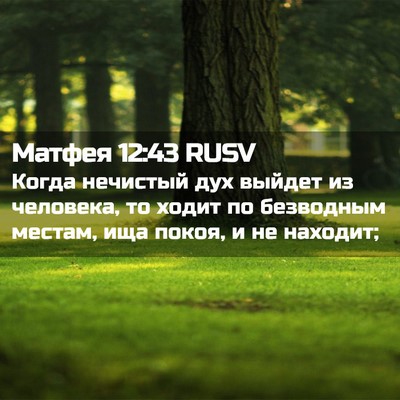 Picture 02 - Матфея 12:43 RUSV - Когда нечистый дух выйдет - Bible Verse Picture