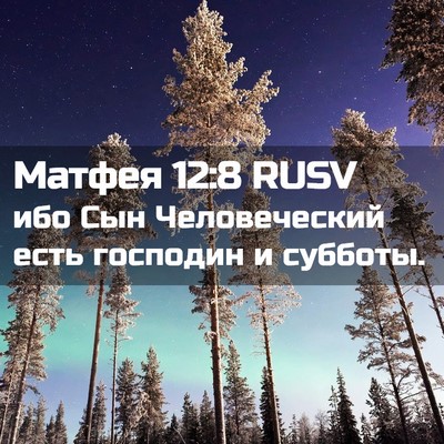 Picture 02 - Матфея 12:8 RUSV - ибо Сын Человеческий есть - Bible Verse Picture