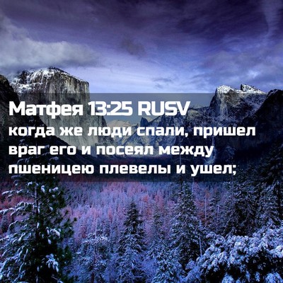 Picture 02 - Матфея 13:25 RUSV - когда же люди спали, пришел - Bible Verse Picture