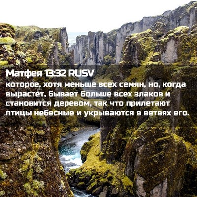 Picture 02 - Матфея 13:32 RUSV - которое, хотя меньше всех - Bible Verse Picture