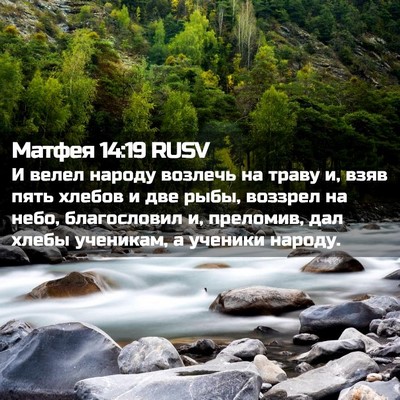 Picture 02 - Матфея 14:19 RUSV - И велел народу возлечь на - Bible Verse Picture