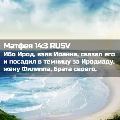 Picture 02 - Матфея 14:3 RUSV - Ибо Ирод, взяв Иоанна, - Bible Verse Picture